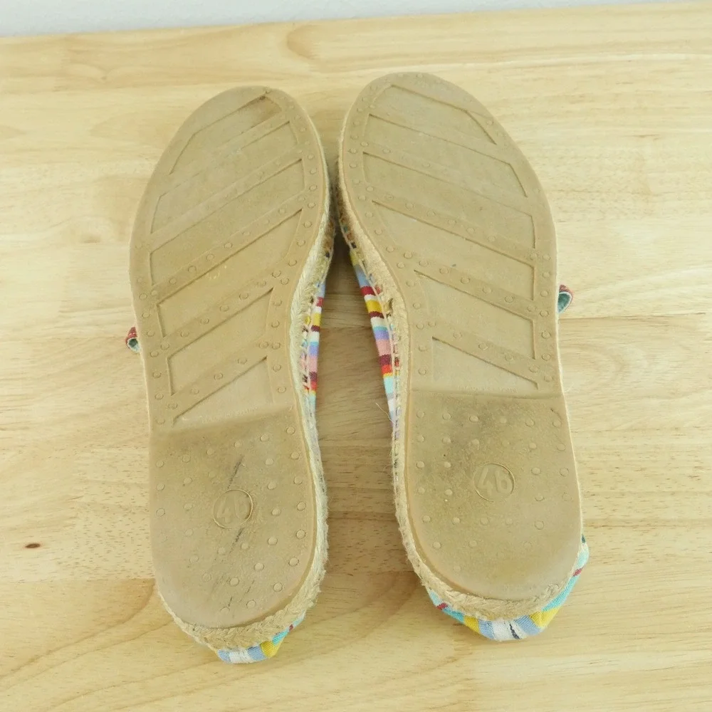 Stubbs & Wootton Mens Multi Color Striped Canvas Espadrilles Loafers 12 46